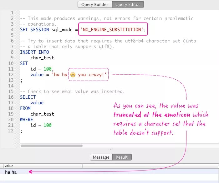 Режим SQL Mode. Set SQL. Select Set MYSQL. Insert Set SQL.