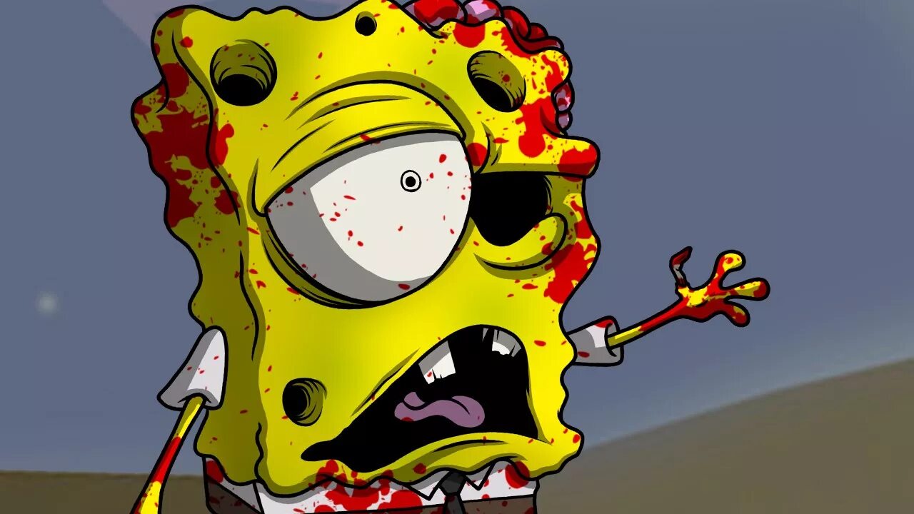 Spongebob horror. Губка Боб квадратные штаны зомби.