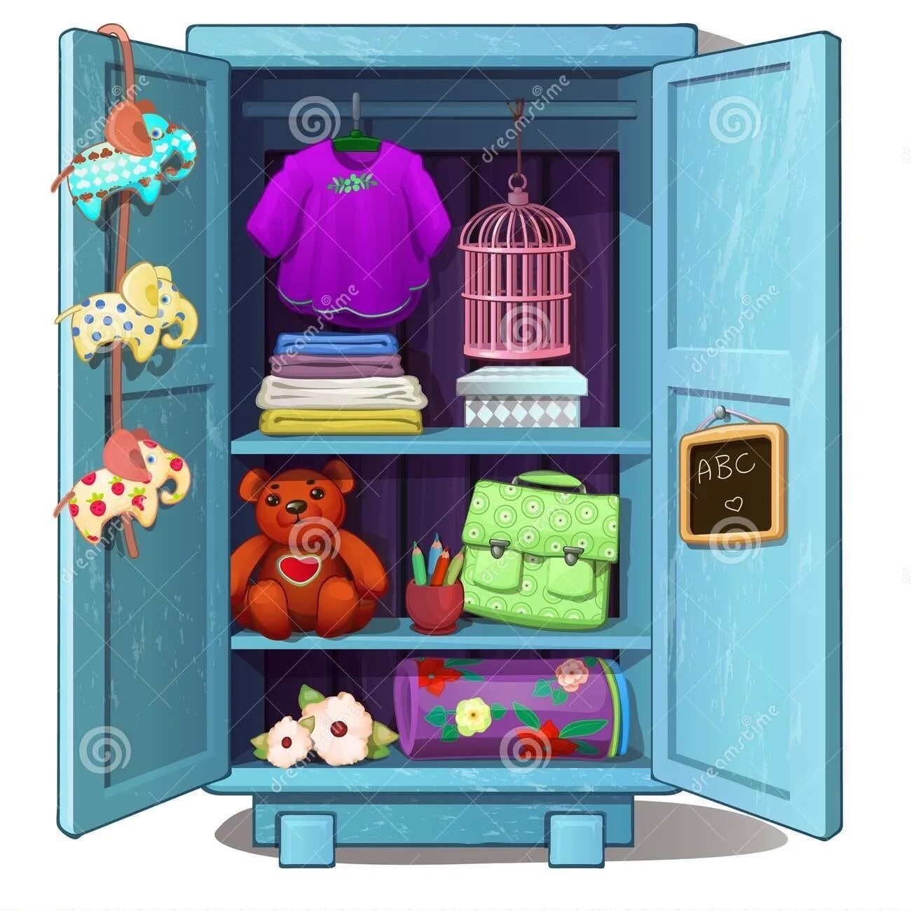 Волшебный шкафчик оживляет игрушки. Шкаф мультяшный. Мультяшный шкаф для одежды. Шкаф открытый с вещами для детей. Детская мультяшный шкаф с одеждой.
