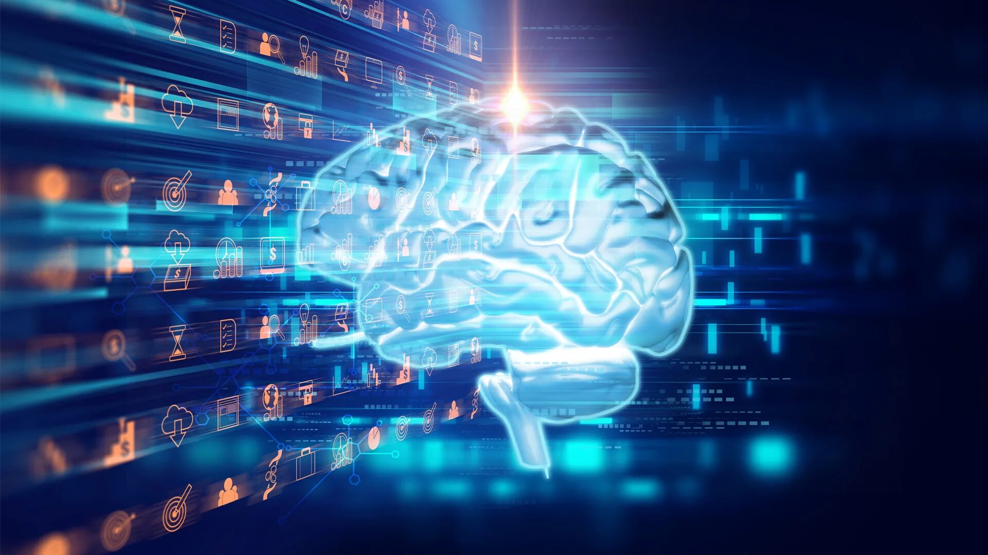 Искусственный интеллект. Искусственный интеллект мозг. Мозг компьютера. Изображение искусственного интеллекта.