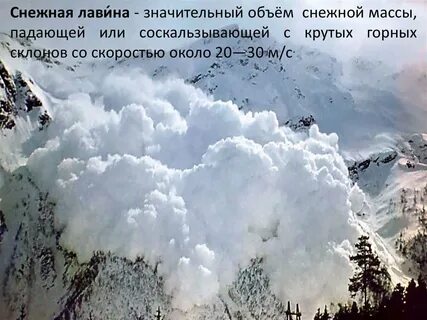 Какая масса снега падает с горы