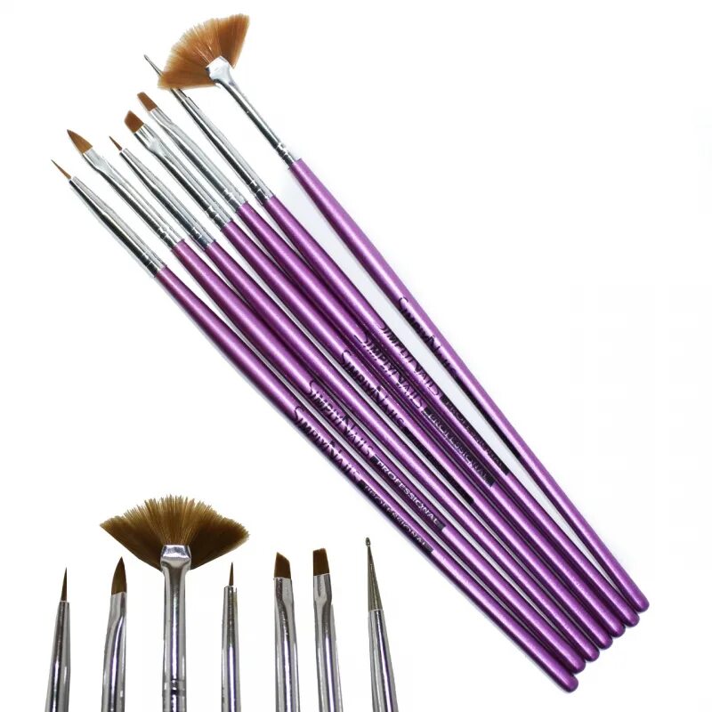 тонкая кисточка для маникюра. плоская кисть для рисования. 2433-br (6/240) набор кистей. тонкая кисть для маникюра. кисточки адреса.