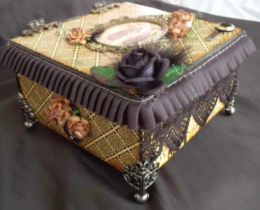 Сделать красивую шкатулку. Шкатулки из картонных коробок. Сделать красивую шкатулку. Коробка в стиле скрапбукинг. Сделать красивую шкатулку.
