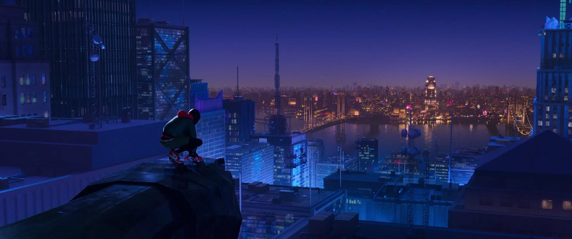 Человек паук через вселенные Нью Йорк. Spider-man: into the Spider-Verse (2018). Нью Йорк Майлз Моралес. Майлз Моралес город.