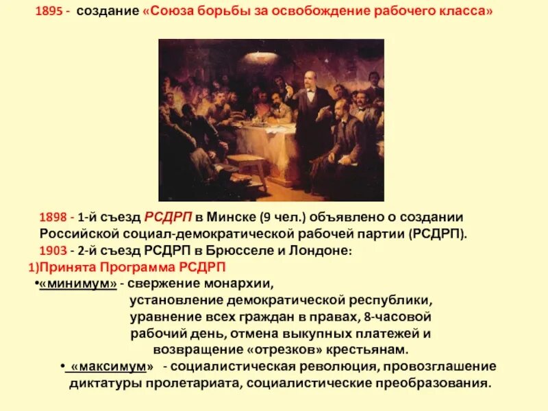 Создание союза за освобождение рабочего класса