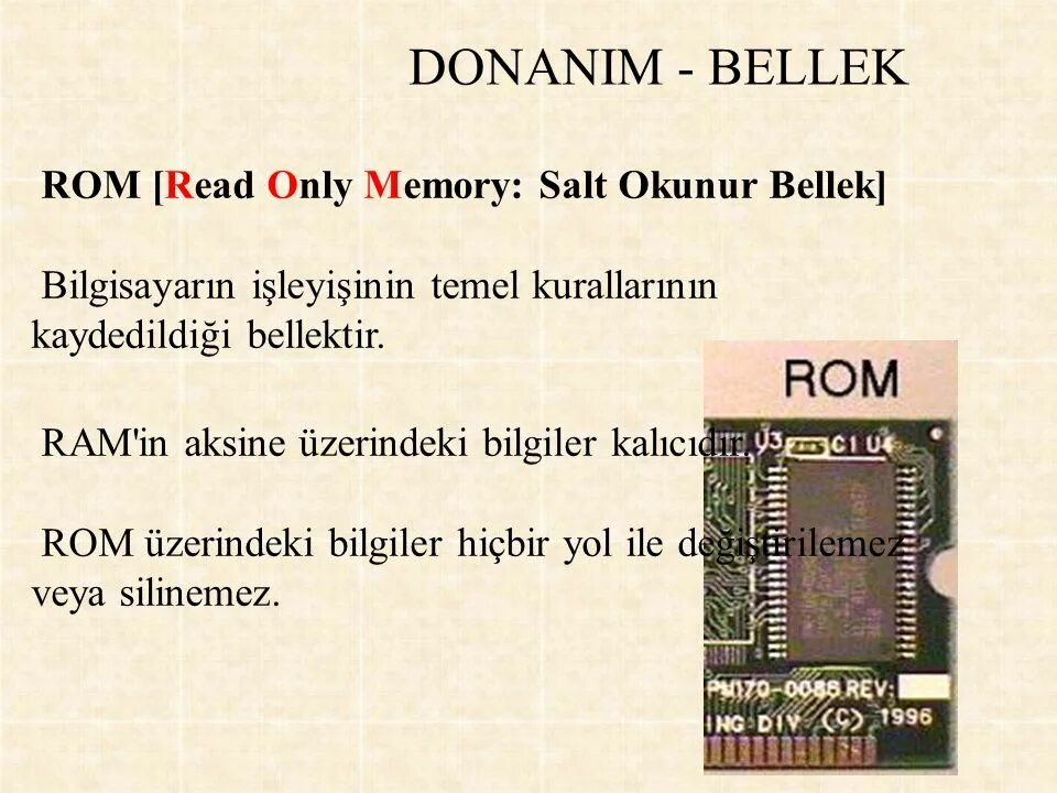Write only memory. Rom read only memory.