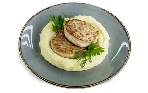 Котлета рыбная пюре картофельное
