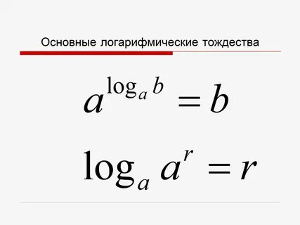 Основание логарифмическое тождество