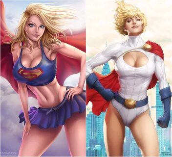 Supergirl and Power Girl. 