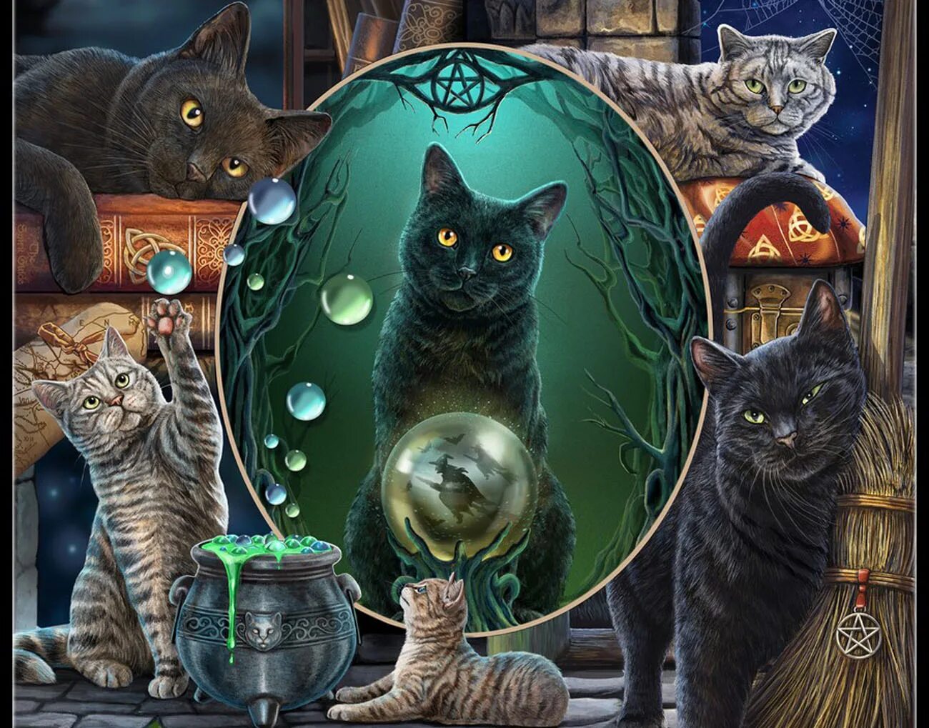 Коты и магия. Магические кошки. Волшебные коты. Сказочные кошечки