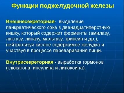 Функции панкреатической железы