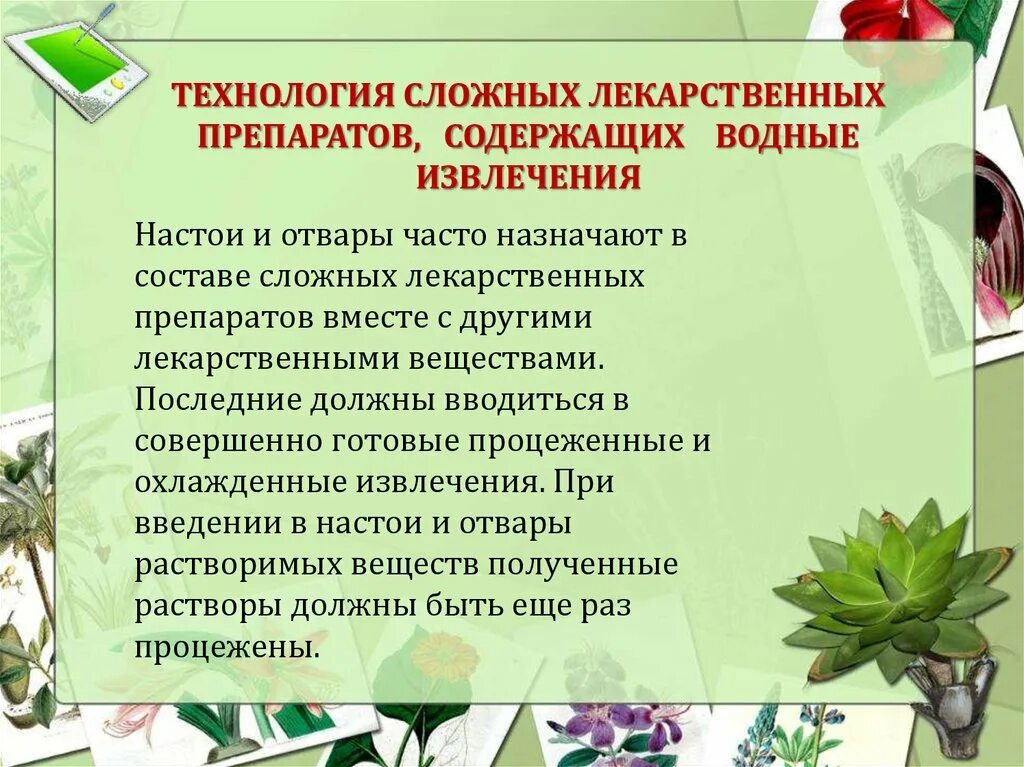 Настои технология изготовления