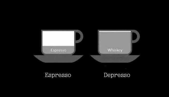 Депрессо. Без экспрессо я депрессо. Espresso Espresso Whiskey. More Espresso less depresso.