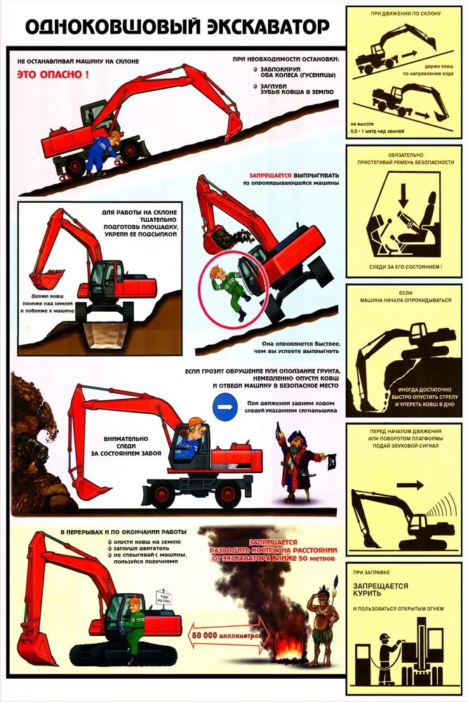 Охрана труда для машиниста экскаватора. Одноковшовый экскаватор безопасность земляных работ. Техника безопасности земляных работ. Плакат земляные работы. Одноковшовый экскаватор плакат.