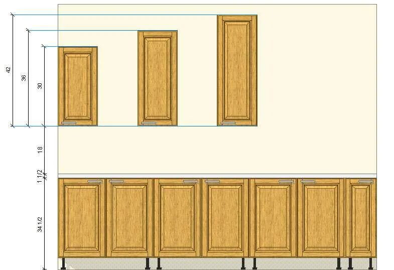 Какого размера кухонные шкафы. Высота полок в кухонных шкафах. Кухонные шкафы навесные высота. Стандарты кухонной мебели. Фасады верхних кухонных шкафов.