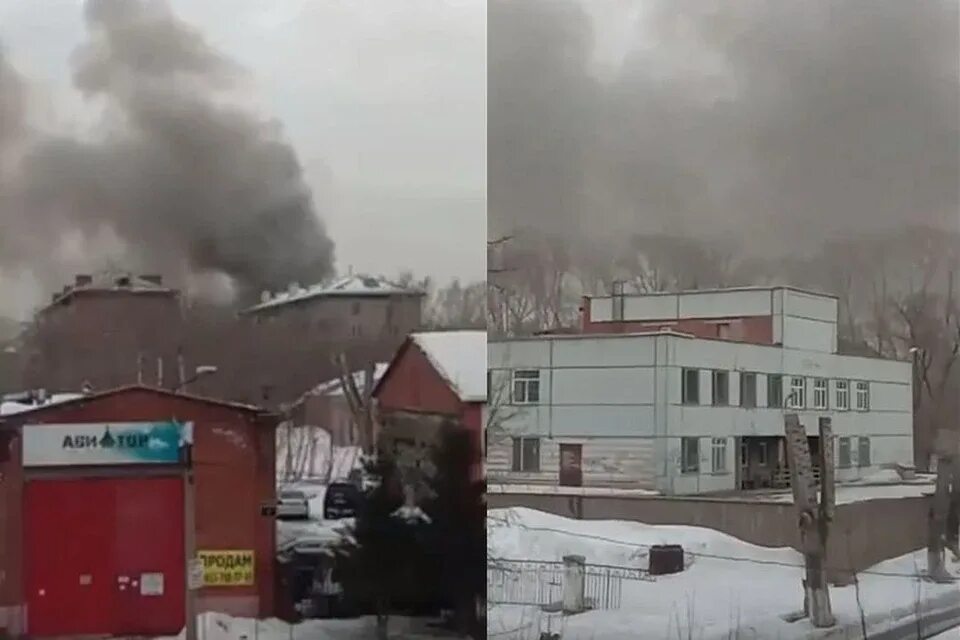 Пожар на кропоткина. Пожар в Новосибирске на ул Кропоткина. Пожар на СТО В Кропоткин. Пожар в здании. Горящее здание.