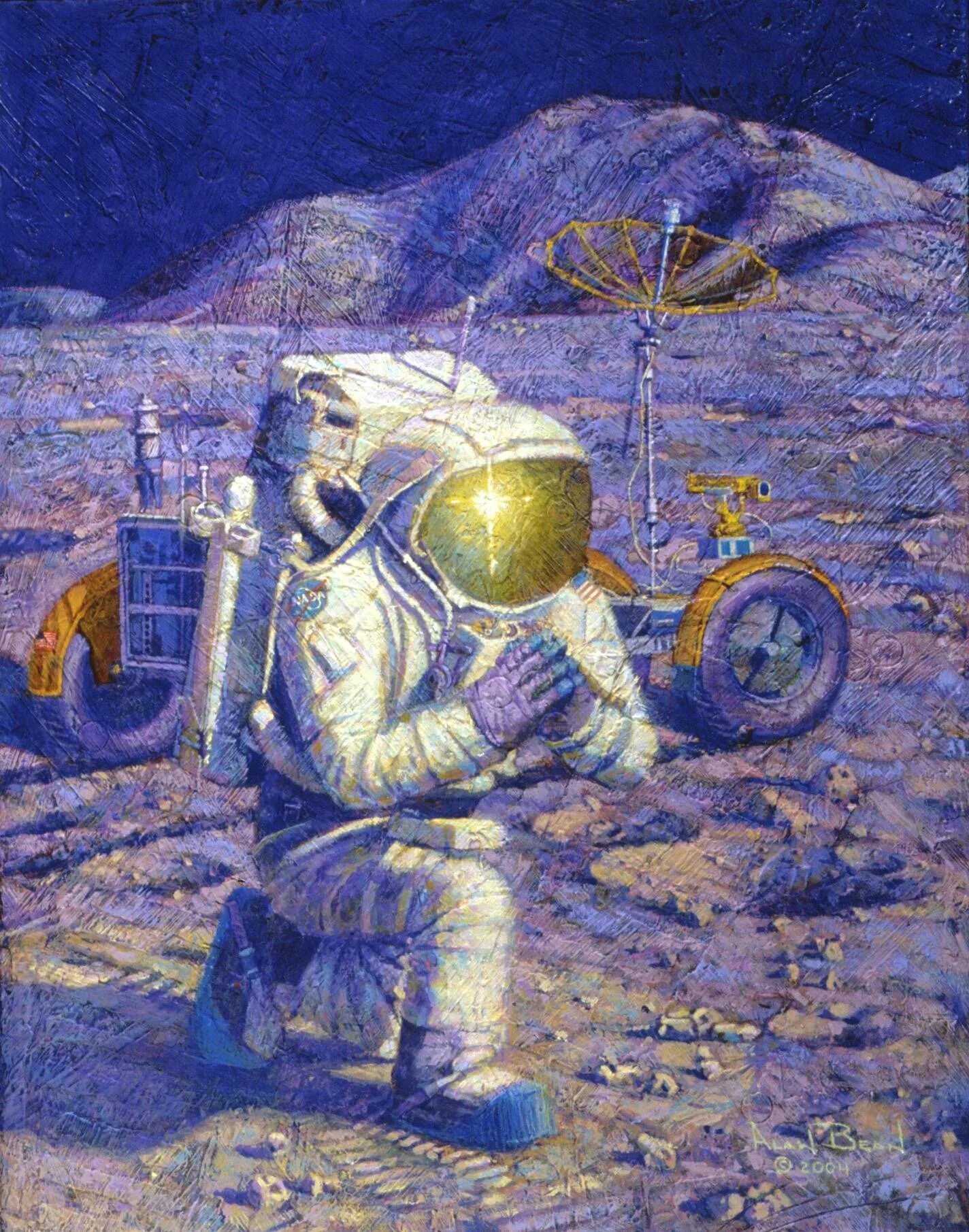 Картины алексея леонова космонавта. Картины Космонавта Алексея Леонова космос. Картина Леонова выход в открытый космос.