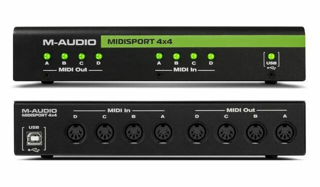Midi-Интерфейс m-Audio. MIDISPORT 4x4 USB. Звуковая карта с миди интерфейсом. Аудиокарта 8 каналов и 2 Midi.