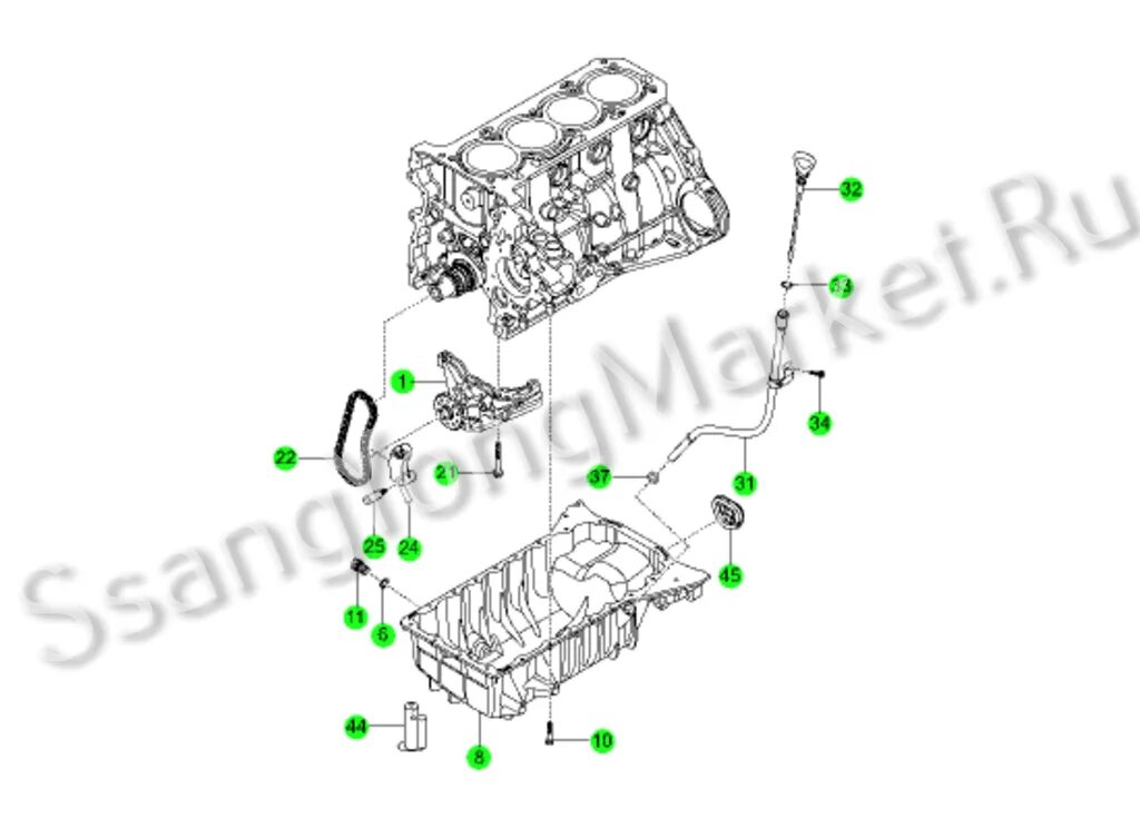 Как снять двигатель саньенг актион Двигатель D20DT 664951 Ssang Yong