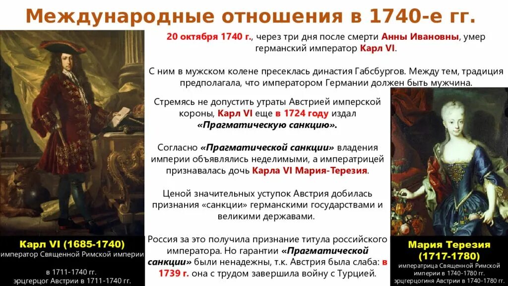 Религиозная политика в 1725-1762 гг. Прагматическая санкция 1713. Национальная и религиозная политика в 1725-1762 годах.