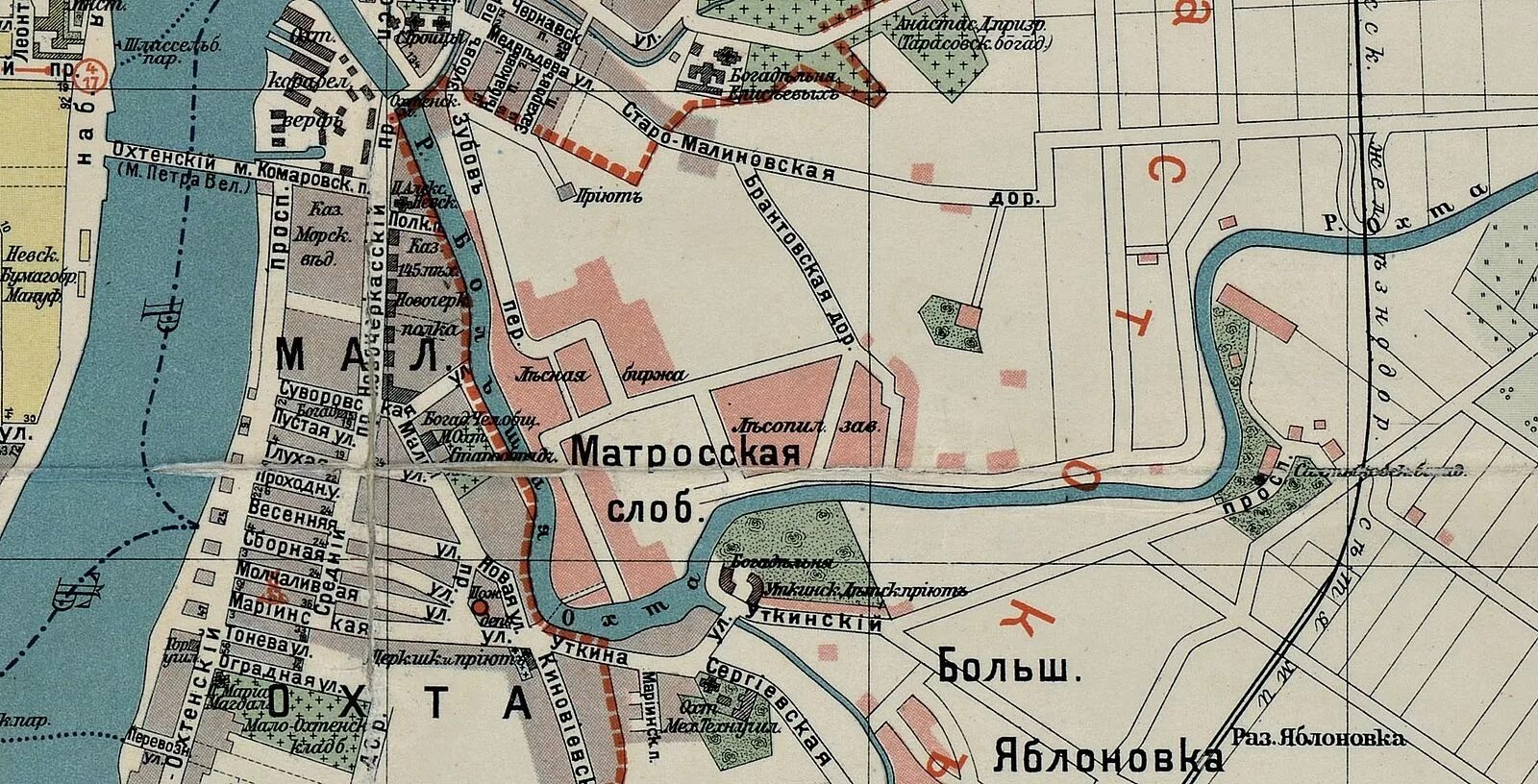Карта малой Охты начало 20 века. Река Охта на карте СПБ. План реки Охта. Река Охта на карте.