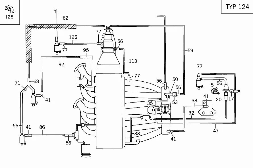 A0019978152. 3. 124 мерседес отопительная система. система 124. вакуумная система мерседес 124.