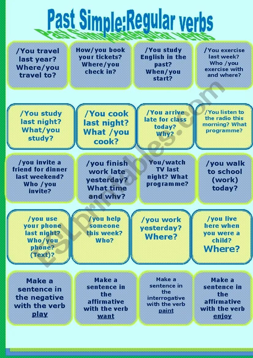 Regular questions. Past simple speaking activities Elementary. Past simple Regular speaking activities. Past simple speaking Cards Elementary. Past simple affirmative speaking activities.