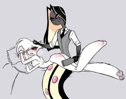 angel dust (hazbin hotel), hazbin hotel, bondage, gay, hair grab, handcuffs...