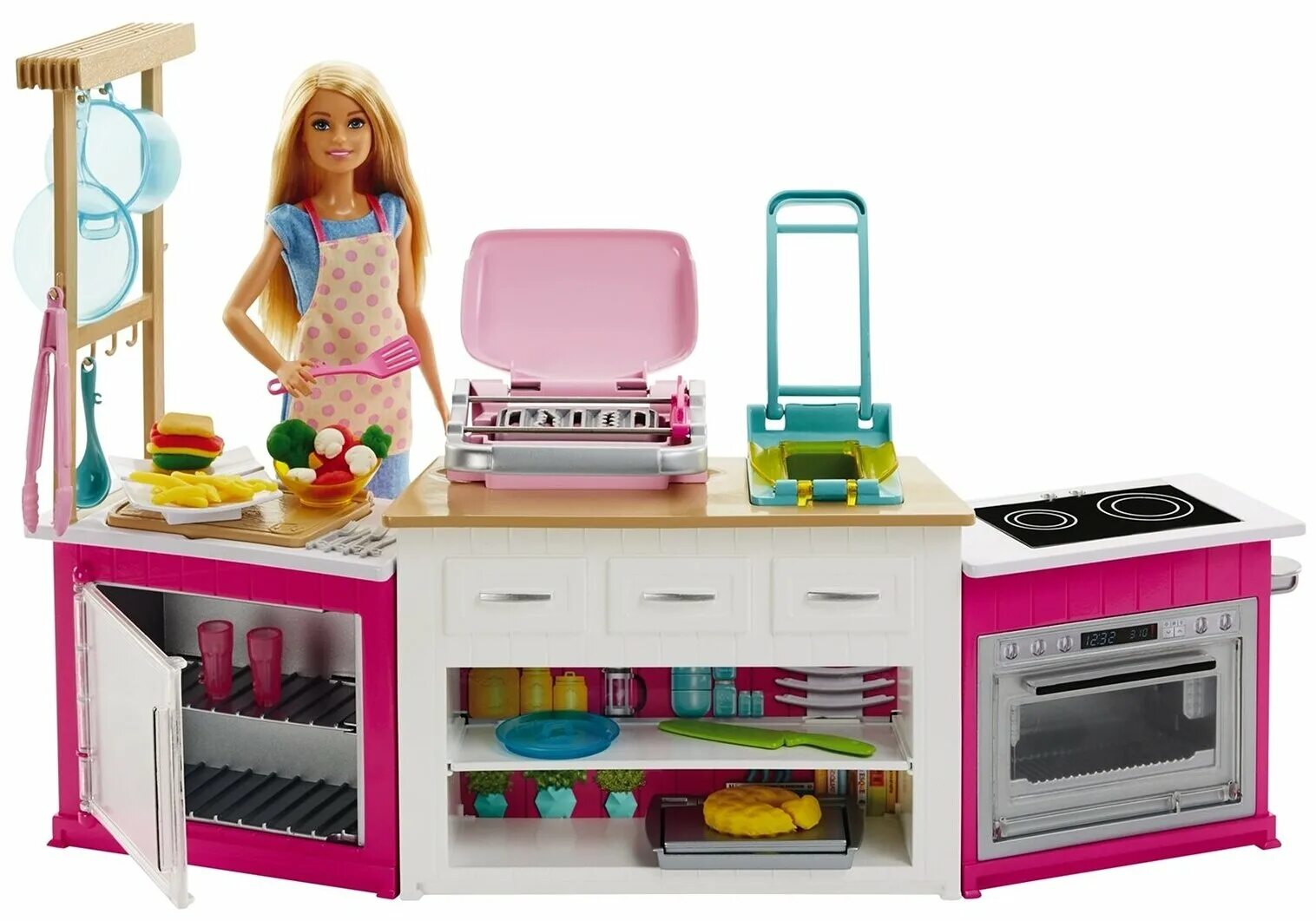 Кухня Барби Mattel. Кухонька для Барби. Набор из 5 кукол Barbie стильная штучка, dmx67. Барби супер кухня. Игрушка барби купить