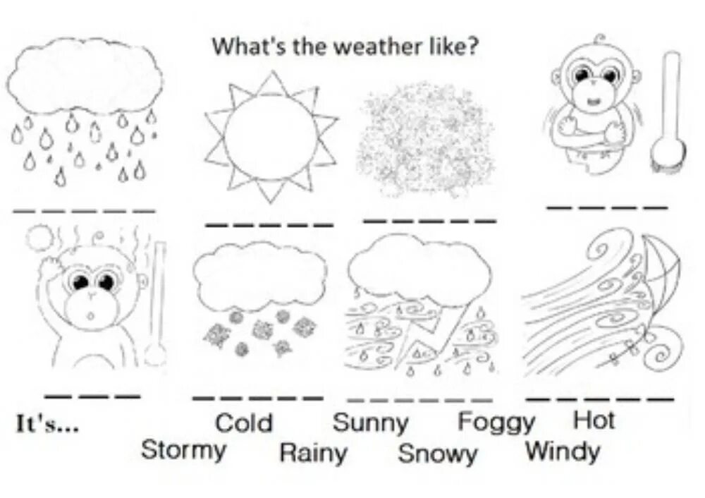 Воркшитс. Weather задания. Weather раскраска для детей. Задания по теме weather. Seasons and weather задания для детей.