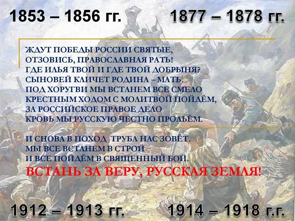 1853 1856 1877 1878. Встань за веру русская земля. Причины русско-турецкой войны 1877-1878 гг.