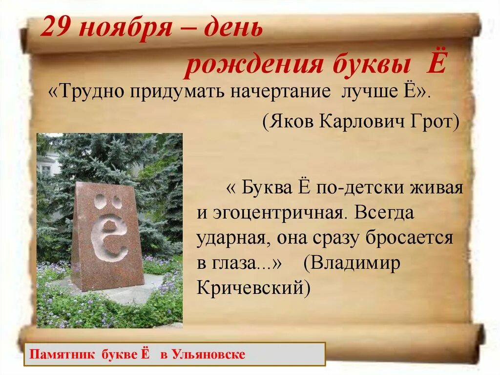 День буквы ё. 29 Ноября день буквы ё. День рождения буквы ё. День рождения буквы ё 29 ноября. Место е в алфавите