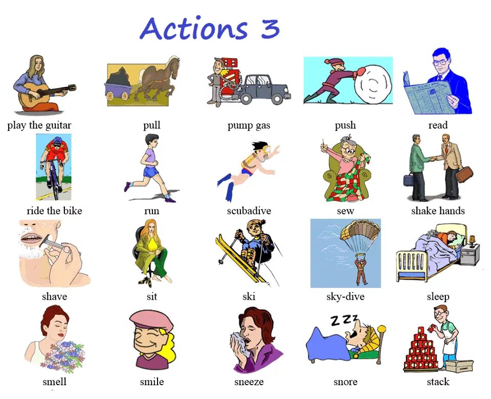 Actions in english