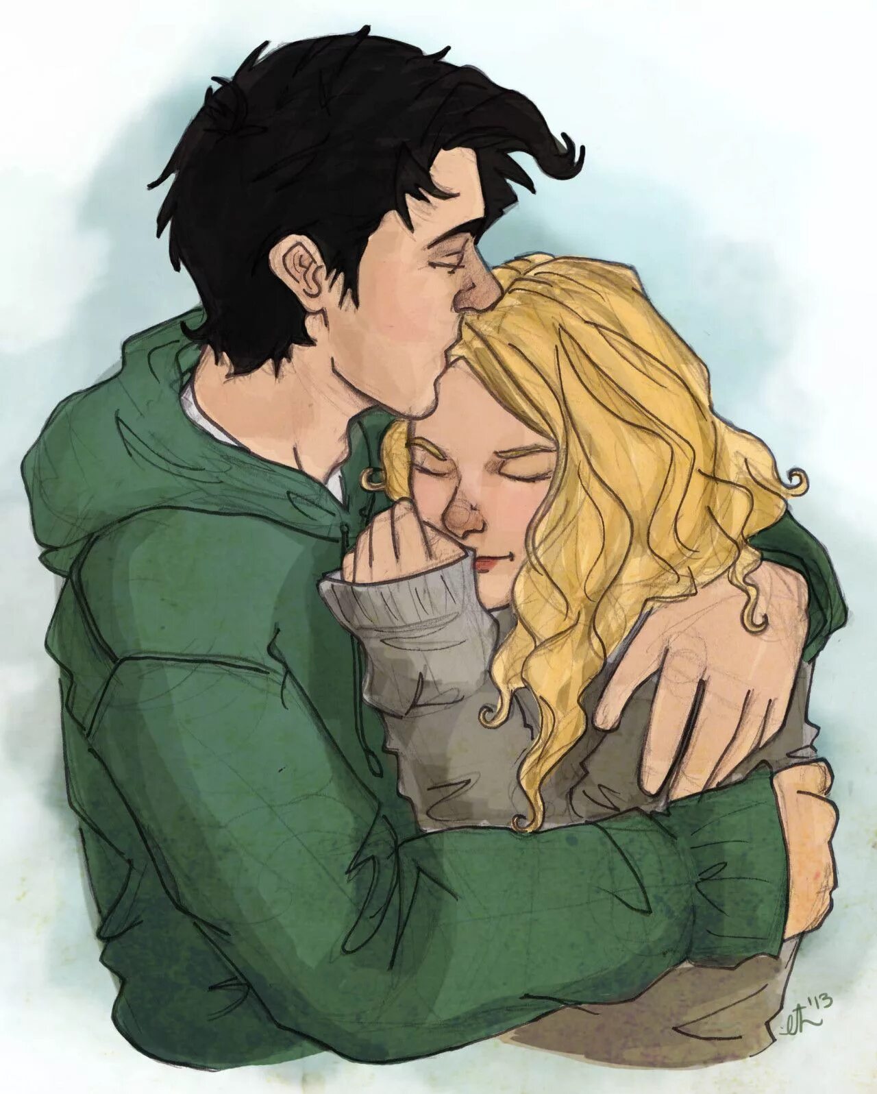 Фанфики первая ночь. Percy and Annabeth. Percy Jackson and Annabeth Chase Art. Персабет арты. Рисунки парочек.