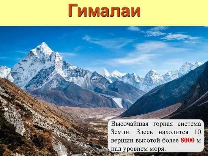 Абсолютная высота гималаи. Гималаи высочайшая Горная система Евразии. Тибет ...Памир...Гималаи. Самая высокая вершина гор Гималаи.