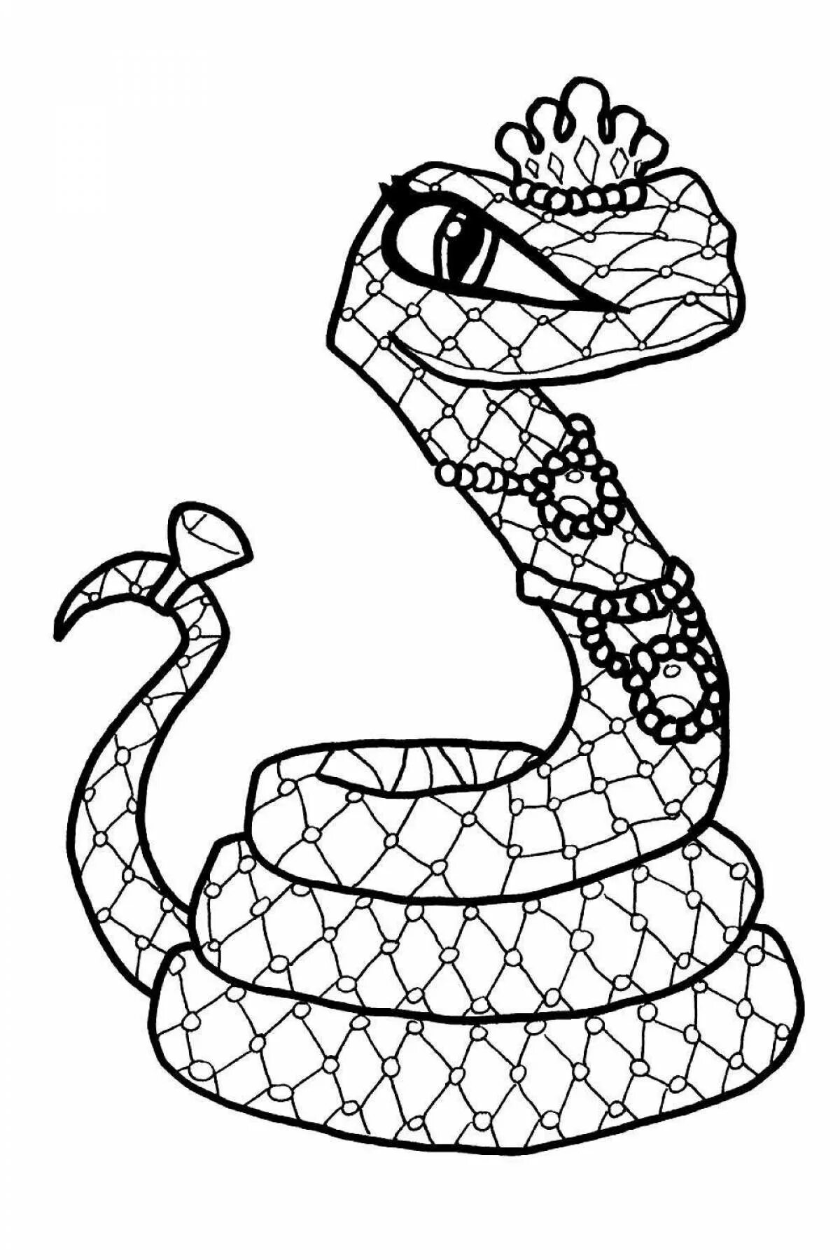 Клео Монстер Хай со змеей. Змея раскраска. Раскраска змей для детей