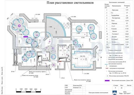 Схема размещения светильников может быть