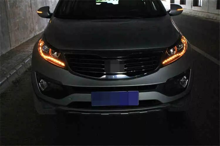 Купить фары киа спортейдж. Kia Sportage 3 фары диодные. Светодиодные фары Киа Спортейдж 3. Led фары Kia Sportage 2. Альтернативная оптика Киа Спортейдж 4.