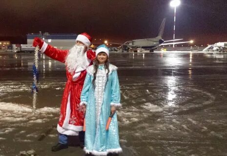 Дед мороз в аэропорту домодедово