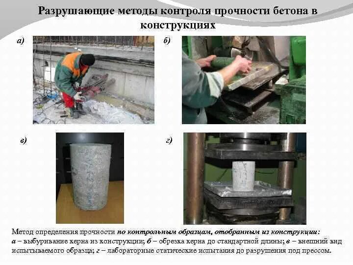 Метод проверки бетона на прочность. Разрушающий метод контроля конструкции. Разрушающие методы определения прочности бетона. Способы оценка прочности бетона. Разрушающие и неразрушающие методы