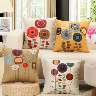 Style of Art Pillow Cases Linen Sofa Cushion Cover Home Decor Pillow Core &...
