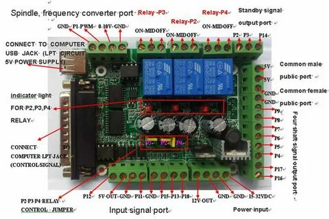 US 5 Axis Mach3 CNC Control Card Stepper Motor Controller Board Breakout .....