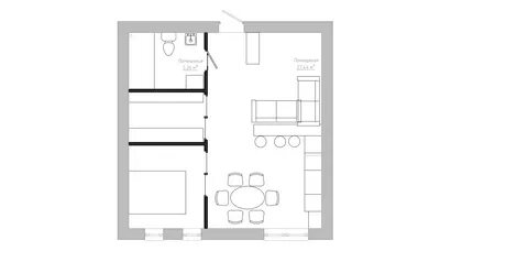 Планировка квартиры 45 кв