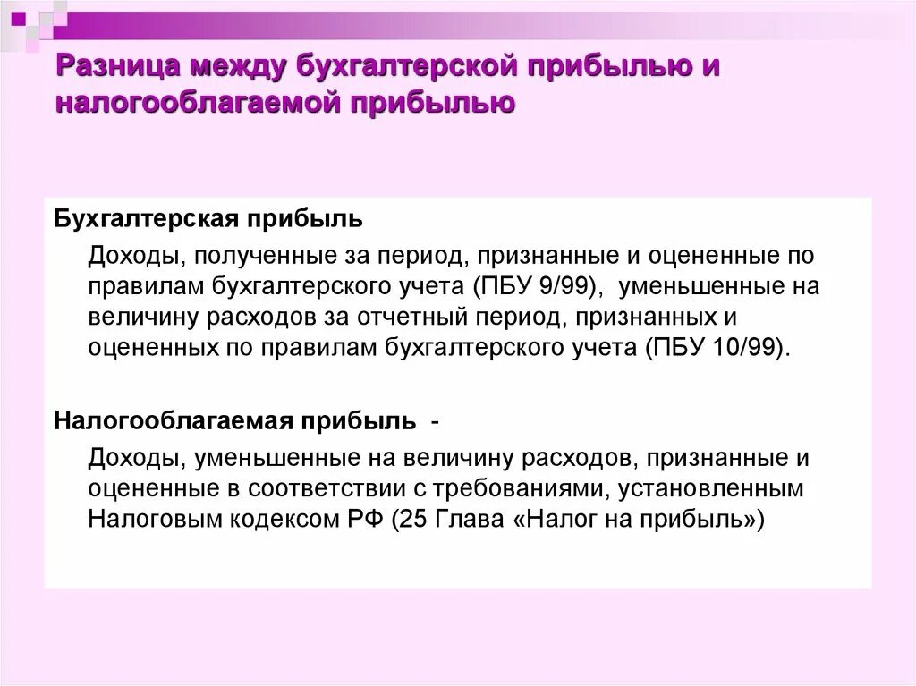 Чем отличается налогооблагаемая прибыль от бухгалтерской. Бухгалтерская прибыль это. Разница между бухгалтерской и налогооблагаемой. Отличие бухгалтерской прибыли от налоговой.