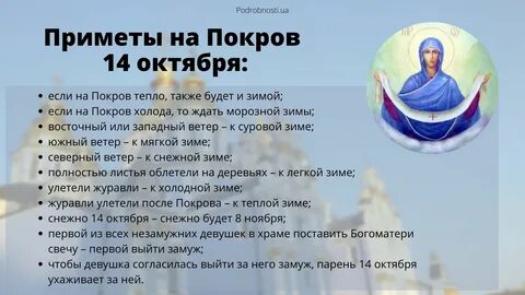 Какого числа покров пресвятой богородицы в 2024