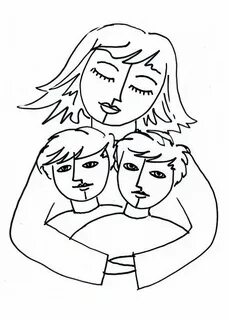 Как нарисовать маму с сыном