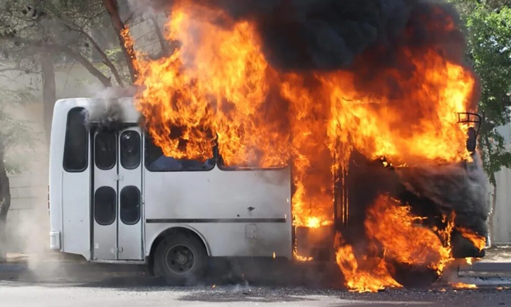 Сгорел автобус сегодня