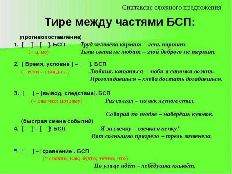 Какие отношения есть в бессоюзных предложениях. БСП противопоставление. Бессоюзное сложное предложение противопоставление. Тире в сложном предложении. Противопоставление частей БСП.