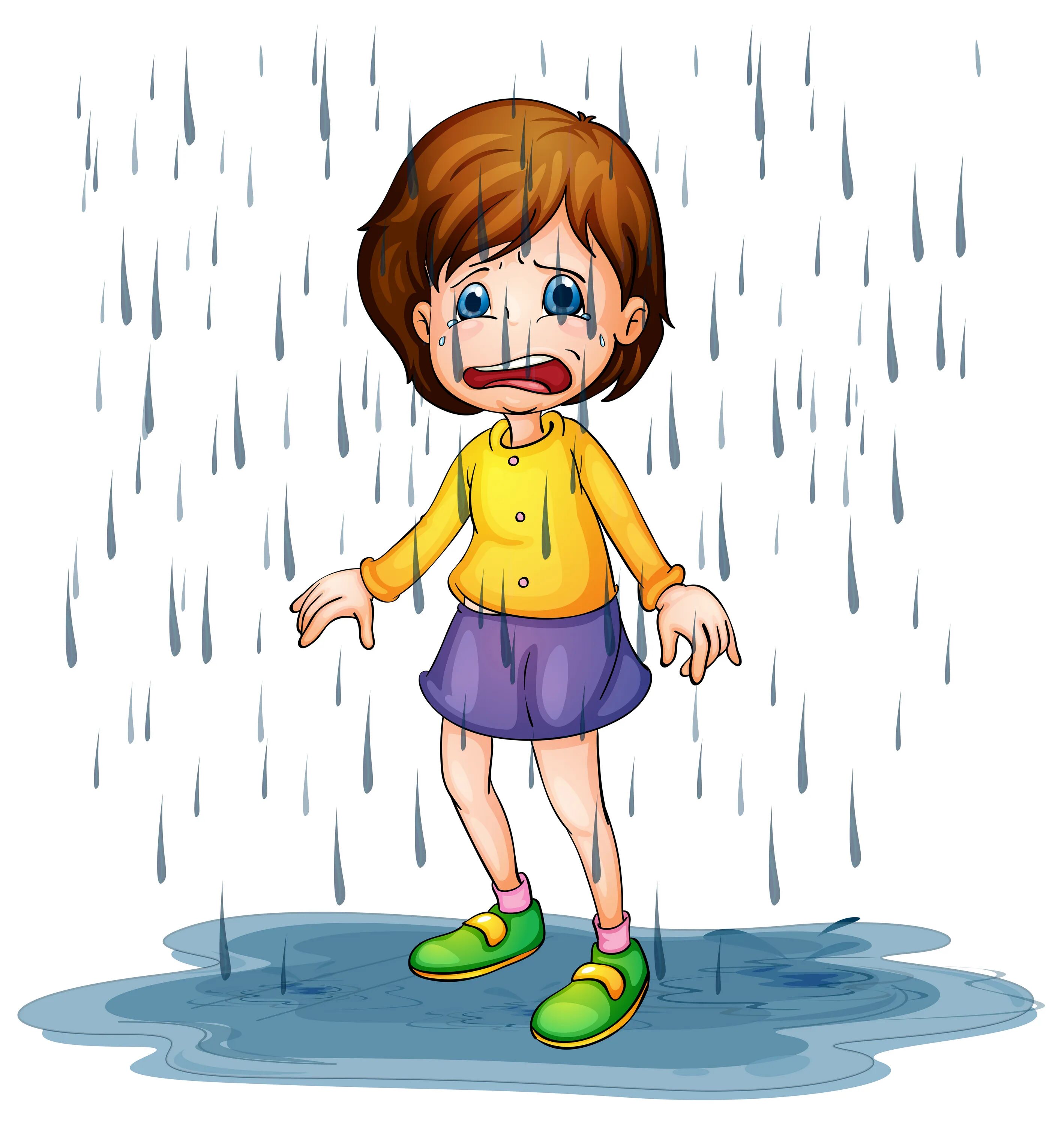 Мокрый мальчик. Дети в мокрой одежде. Мультяшный мальчик под дождем. Мокрый рисунок.