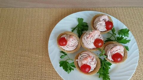 Закуска тарталетки с творожным сыром